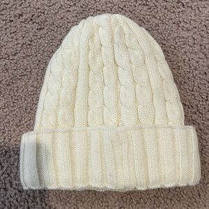 Fashion Y2K Unisex Cream Thick Cable Knit Beanie